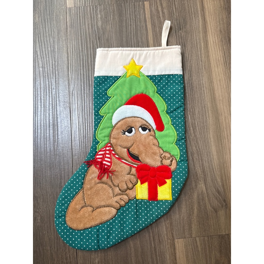 Applause Mr‎ Snuffleupagus Christmas Stocking Kids Green VTG 1988 Sesame Street